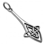 Long Solid Silver Celtic Knot Pendant, pn516